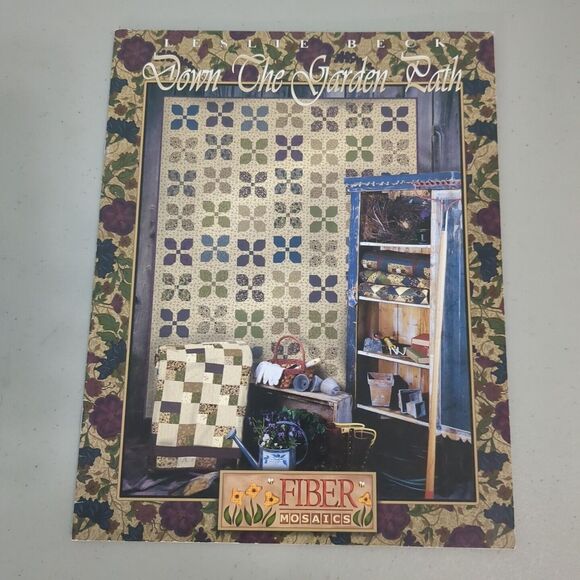 Down the Garden Path Quilt Pattern book 6 Designs by Leslie Beck, Fiber Mosaics - Picture 1 of 3